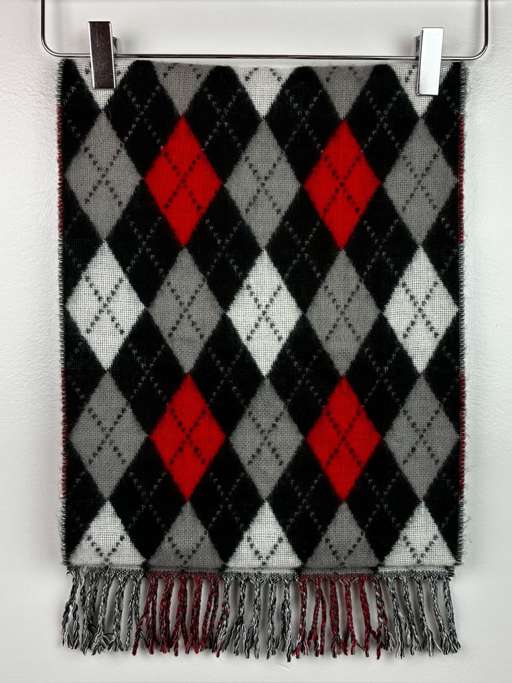100% Cashmere Plaid Argyle Scarf - Made in Germany